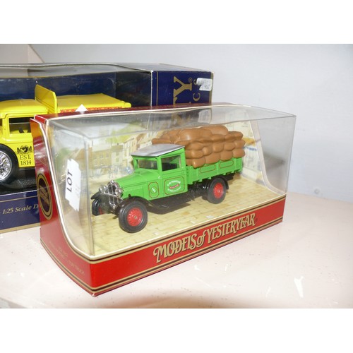 76 - 4 DIECAST VEHICLES CONSISTING OF 3 MATCHBOX MODELS OF YESTERYEAR TRUCKS AND VAN PLUS LIBERTY CLASSIC... 