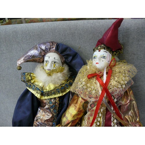 112 - 3 DECORATIVE PORCELAIN CLOWN FIGURES