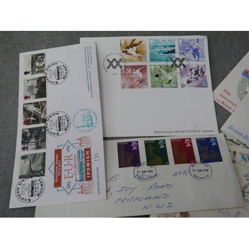 114 - A SELECTION OF 10 FIRST DAY COVERS AND A LEATHER BRIEFCASE