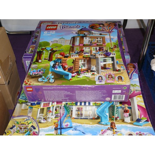 125 - 3 BOXES OF LEGO FRIENDS CONSISTING OF FRIENDSHIP HOUSE 41340, AMUSEMENT PARK ROLLER COASTER 41130 AN... 