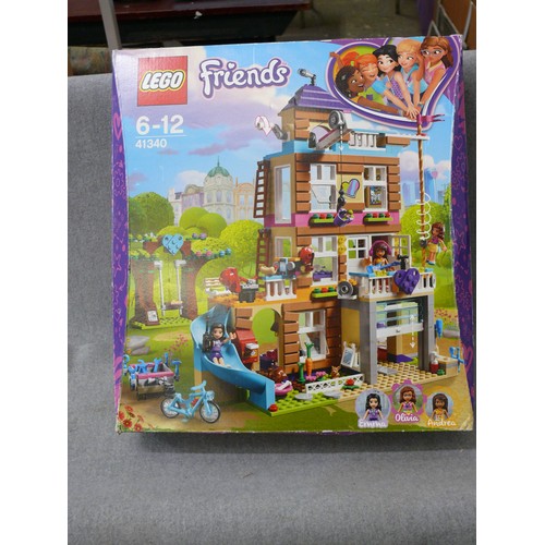 125 - 3 BOXES OF LEGO FRIENDS CONSISTING OF FRIENDSHIP HOUSE 41340, AMUSEMENT PARK ROLLER COASTER 41130 AN... 