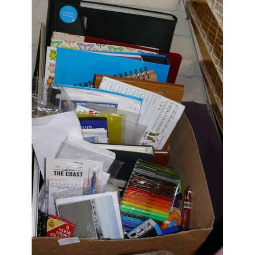 148 - A LARGE BOX OF VARIOUS STATIONERY ITEMS TO INCLUDE PAPER, PENS, FOLDERS ETC