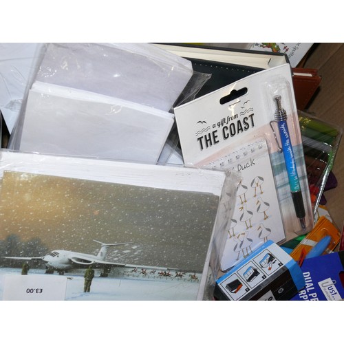 148 - A LARGE BOX OF VARIOUS STATIONERY ITEMS TO INCLUDE PAPER, PENS, FOLDERS ETC