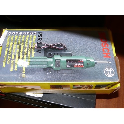 143 - A BOSCH PSR 2.4V CORDLESS SCREWDRIVER AND A SOUNDBLASTER AUDIGY FX