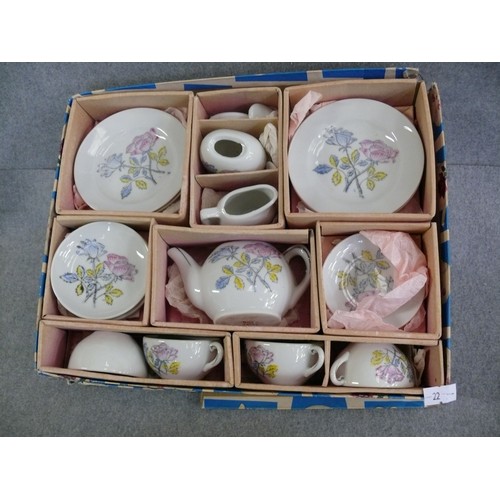 208 - 2 BOXES OF MINIATURE FINE BONE CHINA TEASETS