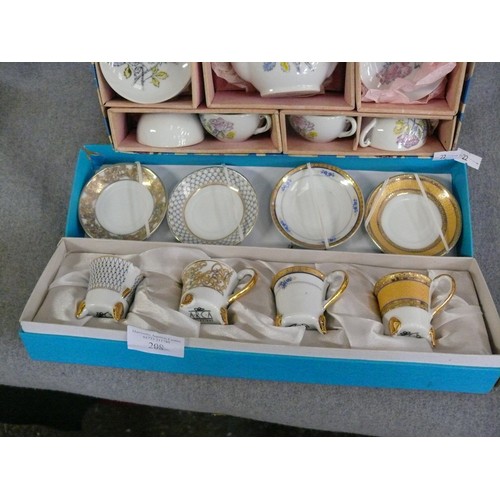 208 - 2 BOXES OF MINIATURE FINE BONE CHINA TEASETS