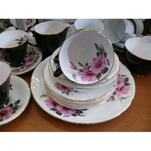 221 - A BEAUTIFUL OLD ROYAL BONE CHINA TEASET PLUS ROYAL DOULTON SALAD PLATES AND A SELECTION OF OTHER CHI... 