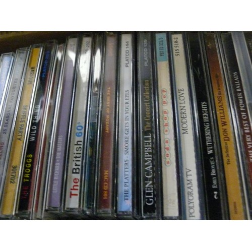 185 - LARGE TRAY OF ASSORTED CDS INCLUDING SHANIA TWAIN AND ELTON JOHN PLUS HORNBLOWER BOXSET