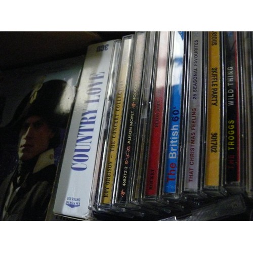 185 - LARGE TRAY OF ASSORTED CDS INCLUDING SHANIA TWAIN AND ELTON JOHN PLUS HORNBLOWER BOXSET