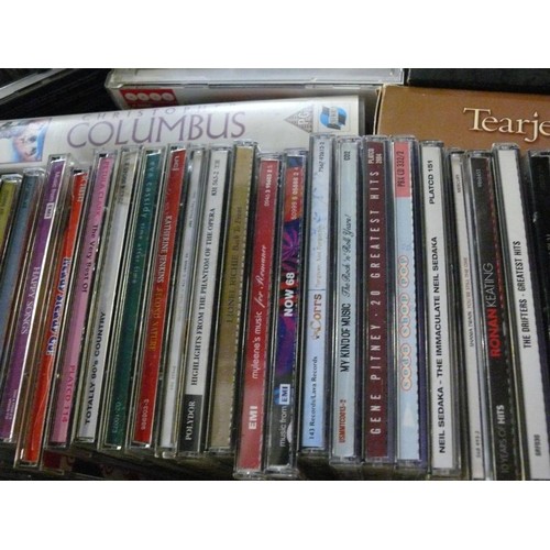 185 - LARGE TRAY OF ASSORTED CDS INCLUDING SHANIA TWAIN AND ELTON JOHN PLUS HORNBLOWER BOXSET