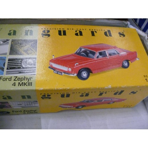 189 - A BOX OF COLLECTORS VEHICLES TO INCLUDE CESCENT, DINKY, CORGI, VANGUARDS ETC