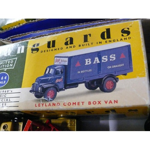 196 - A BOX OF COLLECTORS VEHICLES TO INCLUDE CORGI SUPERHAULERS, VANGUARDS, DINKY ETC