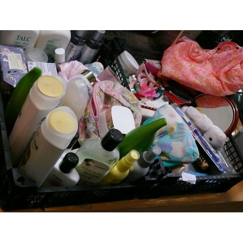 239 - 2 TRAYS OF VARIOUS GOOD QUALITY TOILETRIES