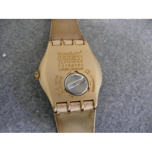 44 - A SWATCH IRONY WATCH ALUMINIUM PLATED COLLECTABLE