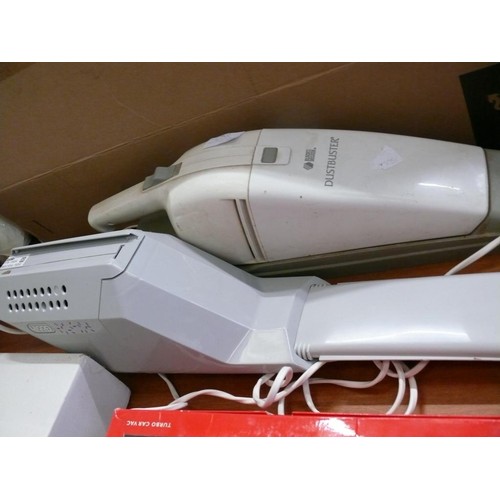 226 - 3 HANDHELD VACUUM CLEANERS, A BLACK & DECKER DUSTBUSTER, A TURBO CAR VAC AND A GOBLIN HANDY