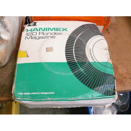 415 - HANIMEX 120 RONEX SLIDE MAGAZINES X 4 AND A MOVIE TOP LIGHT