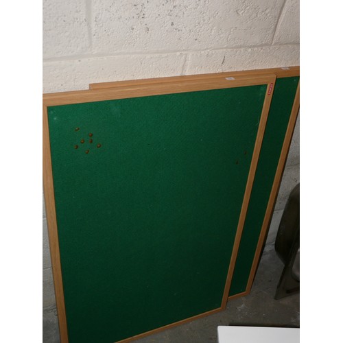 430 - 2 X NOTICE BOARDS, GREEN  BAIZE AND WOODEN FRAMES