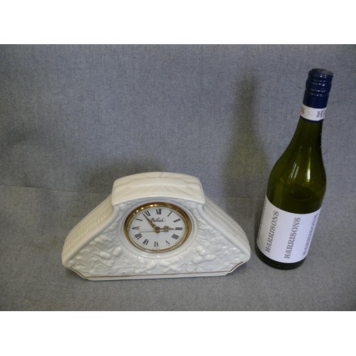 6 - A LARGE IRISH BELLEEK MANTAL CLOCK