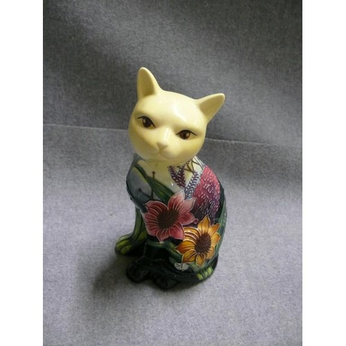 9 - OLD TUPTON WARE LOVELY CAT WITH BEAUTIFUL MULTI COLOURED FLOWERS AND PATTERNS. IN THE STYLE OF MOORC... 