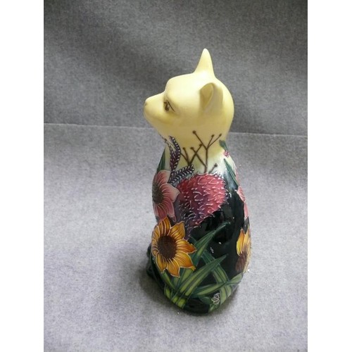 9 - OLD TUPTON WARE LOVELY CAT WITH BEAUTIFUL MULTI COLOURED FLOWERS AND PATTERNS. IN THE STYLE OF MOORC... 