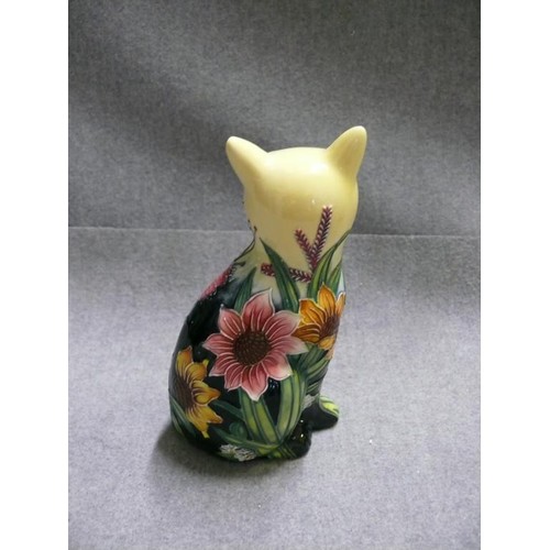 9 - OLD TUPTON WARE LOVELY CAT WITH BEAUTIFUL MULTI COLOURED FLOWERS AND PATTERNS. IN THE STYLE OF MOORC... 