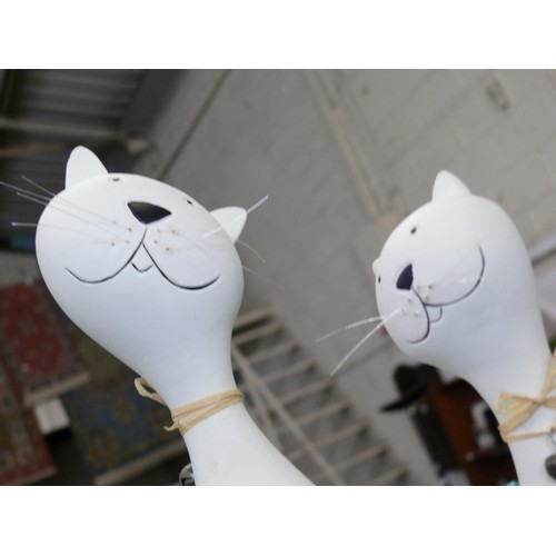 268 - 3 DECORATIVE CAT ORNAMENTS