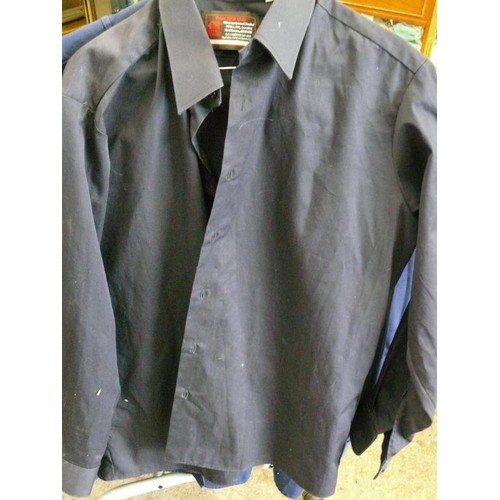 386 - 4 MILITARY STYLE BLUE SHIRTS