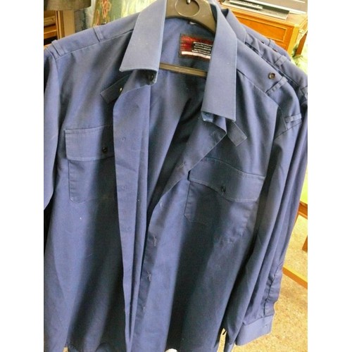 386 - 4 MILITARY STYLE BLUE SHIRTS