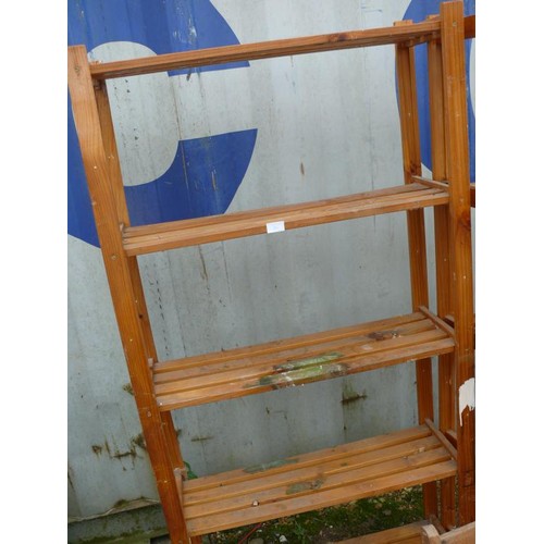 311 - 5 TIER SLATTED PINE SHELVING UNIT