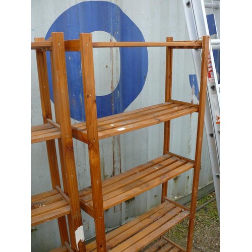 312 - 5 TIER SLATTED PINE SHELVING UNIT