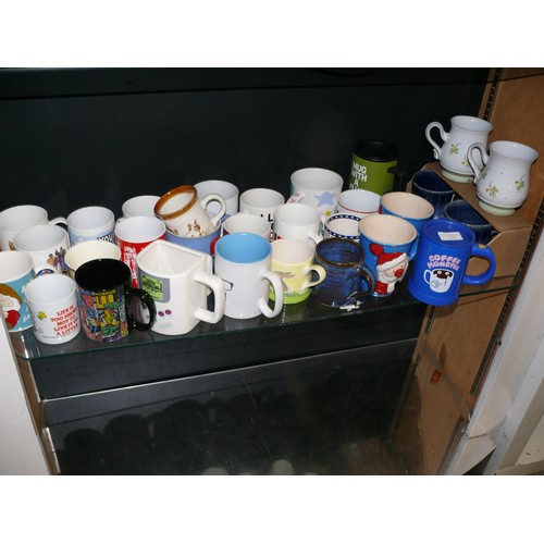 473 - SHELF OF GOOD QUALITY MUGS