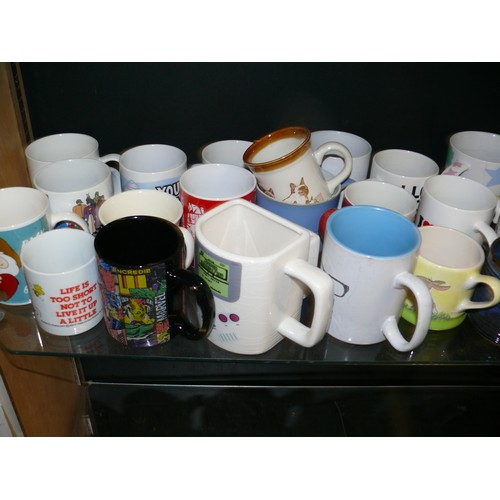 473 - SHELF OF GOOD QUALITY MUGS