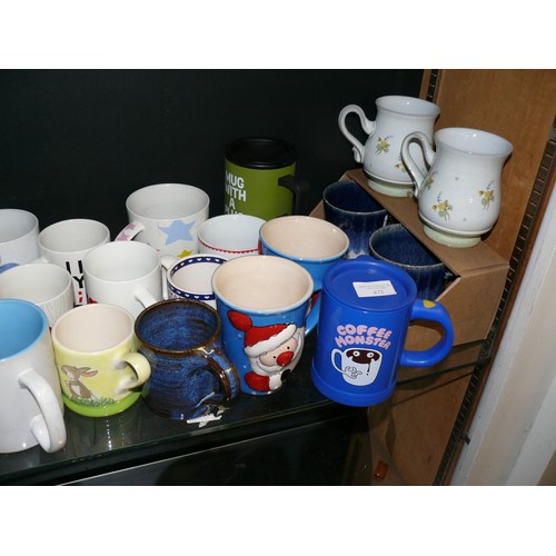 473 - SHELF OF GOOD QUALITY MUGS