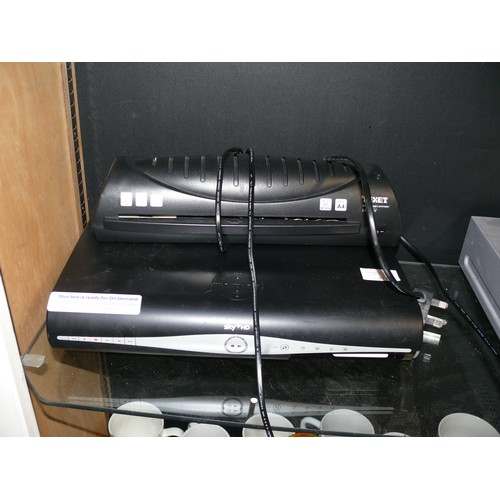 472 - LAMINATOR, HUMAX BOX AND SKY BOX PLUS A REMOTE CONTROL