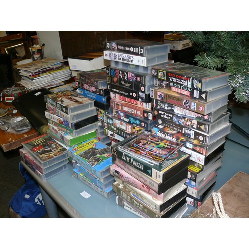 453 - LARGE QUANTITY OF VHS VIDEOS -  KEVIN AND PERRY, ALI-G, WALLACE AND GROMIT ETC