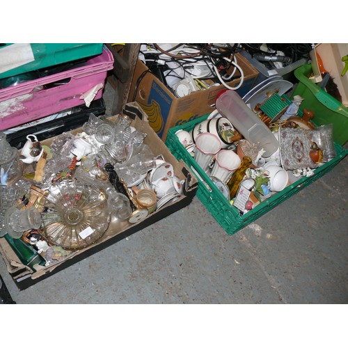 451 - 2 BOXES OF MIXED GLASSWARE AND CHINA