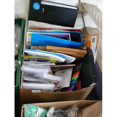 148 - A LARGE BOX OF VARIOUS STATIONERY ITEMS TO INCLUDE PAPER, PENS, FOLDERS ETC