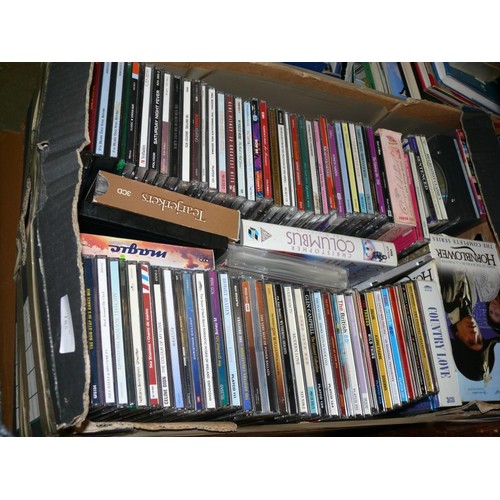 185 - LARGE TRAY OF ASSORTED CDS INCLUDING SHANIA TWAIN AND ELTON JOHN PLUS HORNBLOWER BOXSET