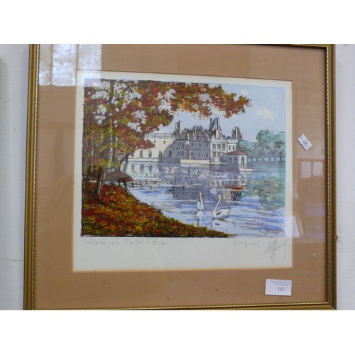 102 - A FRAMED AND GLAZED VINTAGE WATER COLOUR PAINTING SIGNED BY MARCEL HARANG