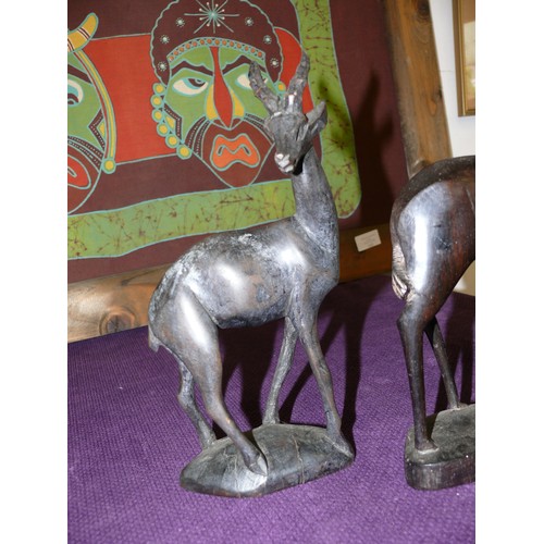 109 - 3 CARVED ANIMALS HAND CRAFTED IN KENYA