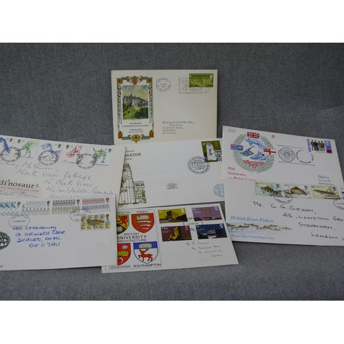 114 - A SELECTION OF 10 FIRST DAY COVERS AND A LEATHER BRIEFCASE