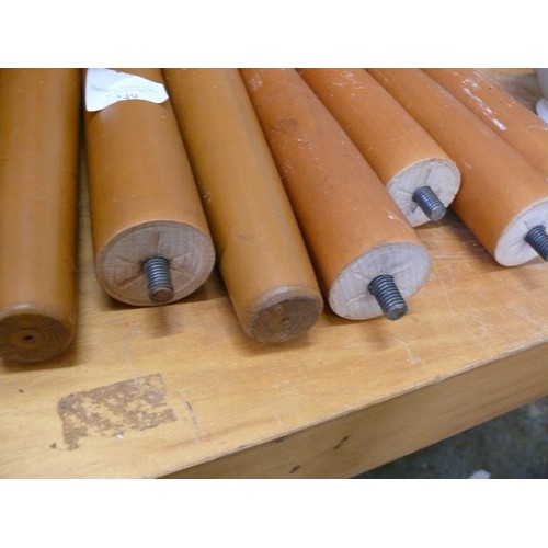 249 - 2 SETS OF FOUR, RETRO TEAK FURNITURE LEGS