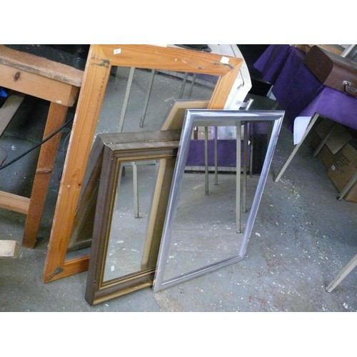 291 - 3 LARGE FRAMED WALL MIRRORS VARIOUS STYLES