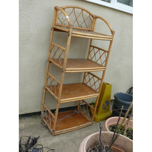 302 - CANE BAMBOO SHELVING UNIT IDEAL FOR GARAGE