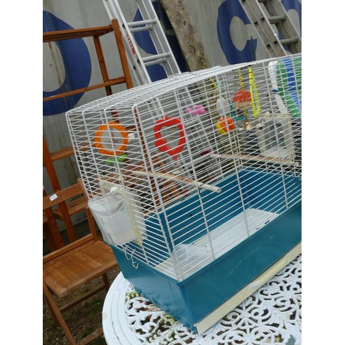 322 - A BIRD CAGE WITH ACCESSORIES