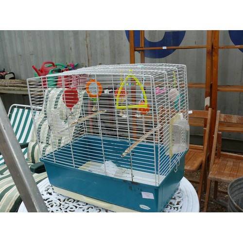 322 - A BIRD CAGE WITH ACCESSORIES