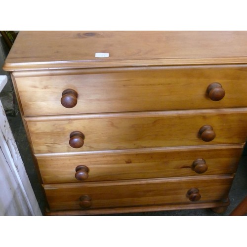 351 - A PINE 4 DRAWER CHEST OF DRAWERS