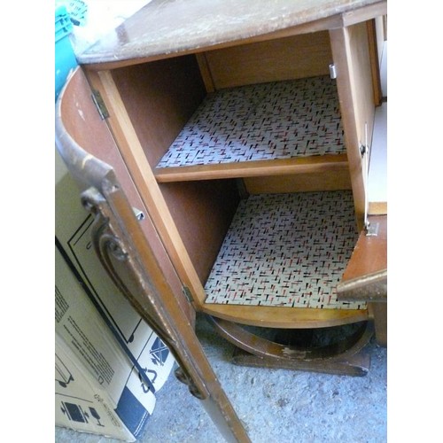 383 - VINTAGE WOODEN BEAUTILITY COCKTAIL SIDEBOARD