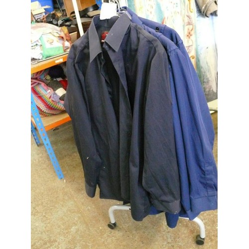 386 - 4 MILITARY STYLE BLUE SHIRTS