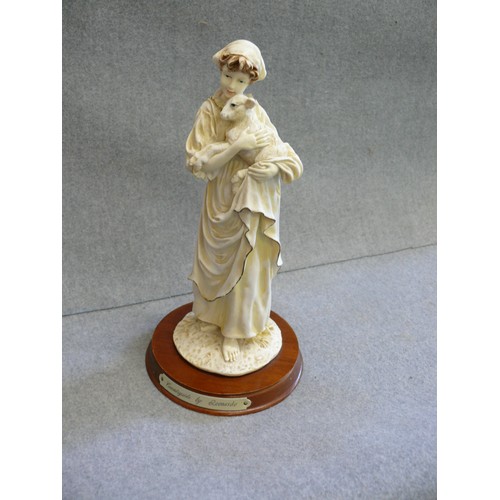 61 - 2 LARGE DECORATIVE FIGURINES OF LADIES WITH DOGS